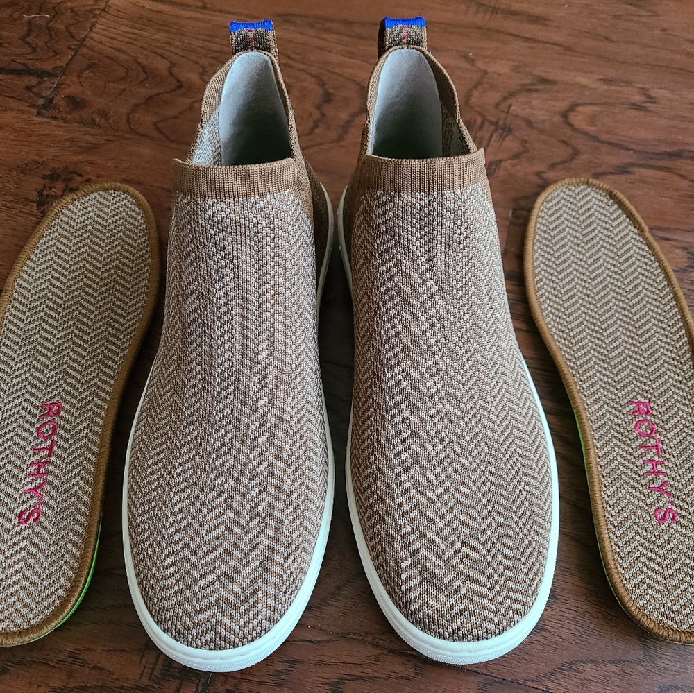 Rothy's Brown Herringbone Chelsea 7.5